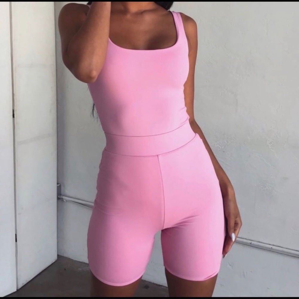 Cameryn High Waisted Bike Short - Pink